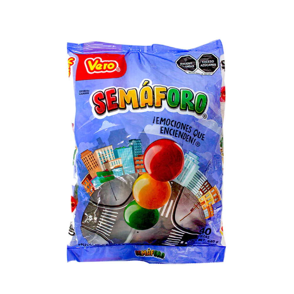 Paleta Maciza Semaforito Con 40 piezas De 16 gr