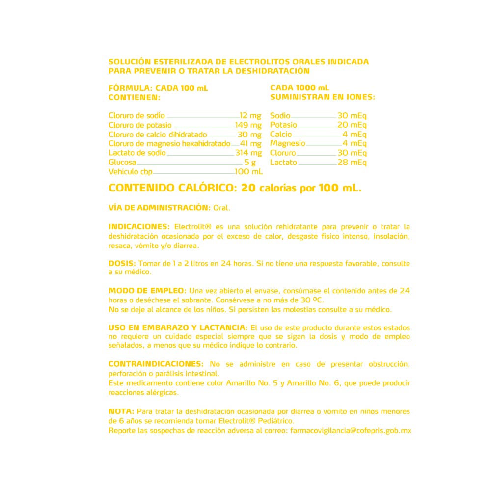 Suero Rehidratante Electrolit Piña 625 ml