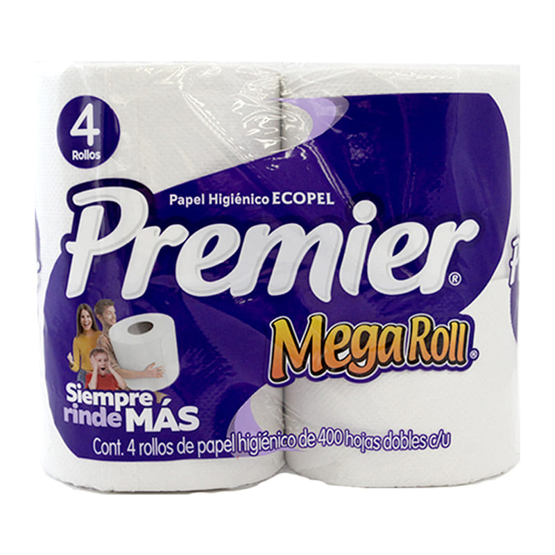 Premier Mega Roll 400 Hojas 4 Rollos