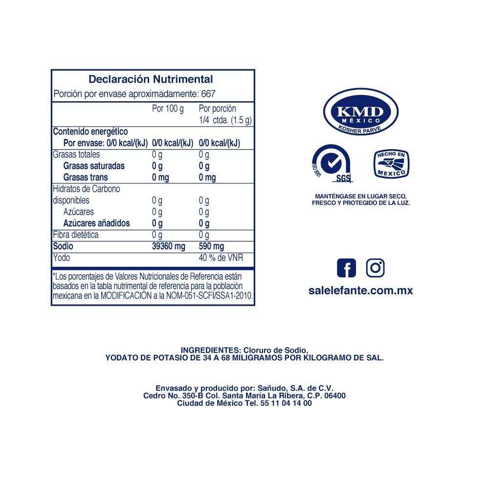 Sal de Grano Elefante Bolsa 1 Kilogramo