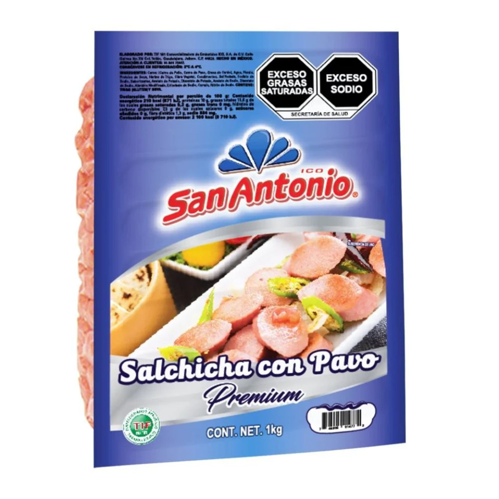 San Antonio Salchicha De Pavo Premium 1 Kg