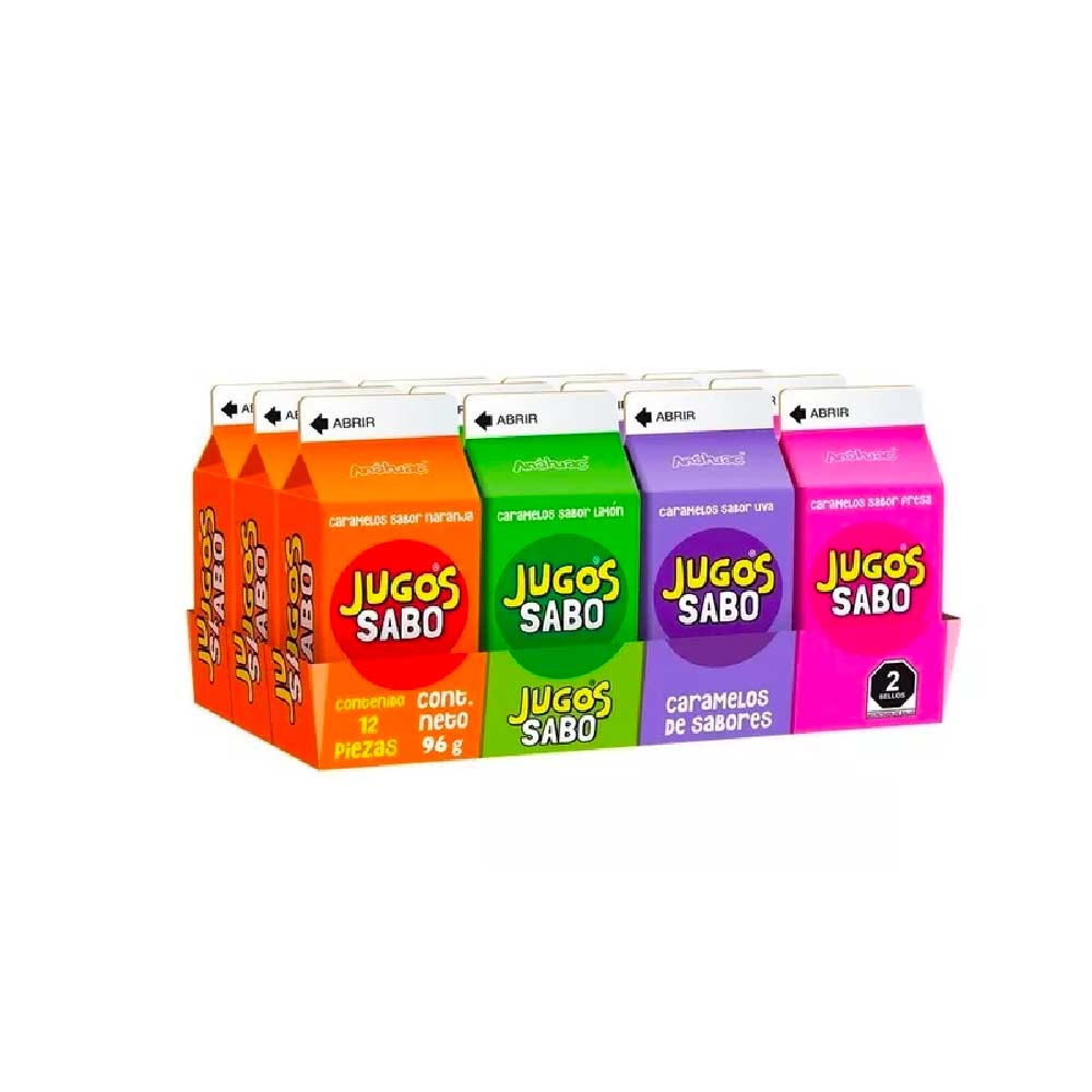 Caramelo Acidulado Jugos Sabores 12 piezas 60 gr