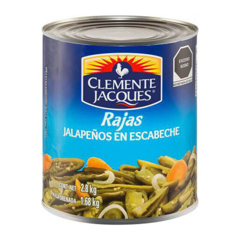 Chiles en Conserva Clemente Jacques Jalapeños Rajas 2.8 kg