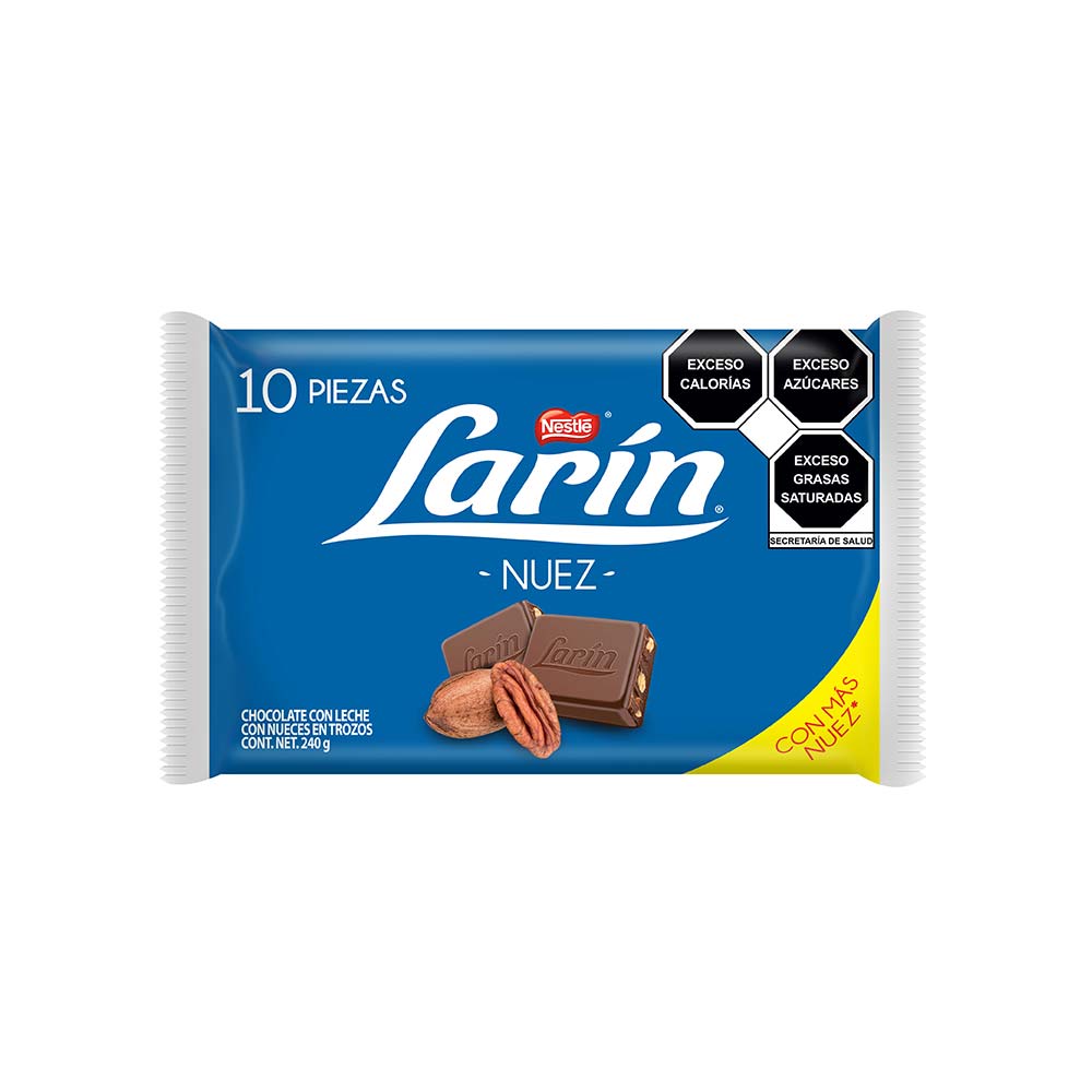 Chocolate Larin Nuez Paquete Con 10 piezas De 24 gr