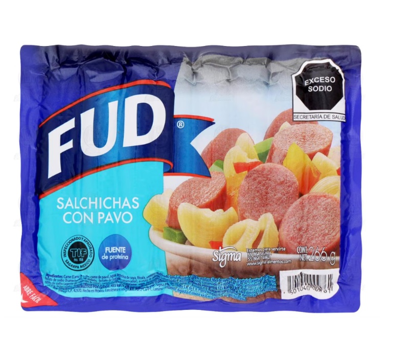 Salchicha Fud Viena de Pavo 266 g Paquete