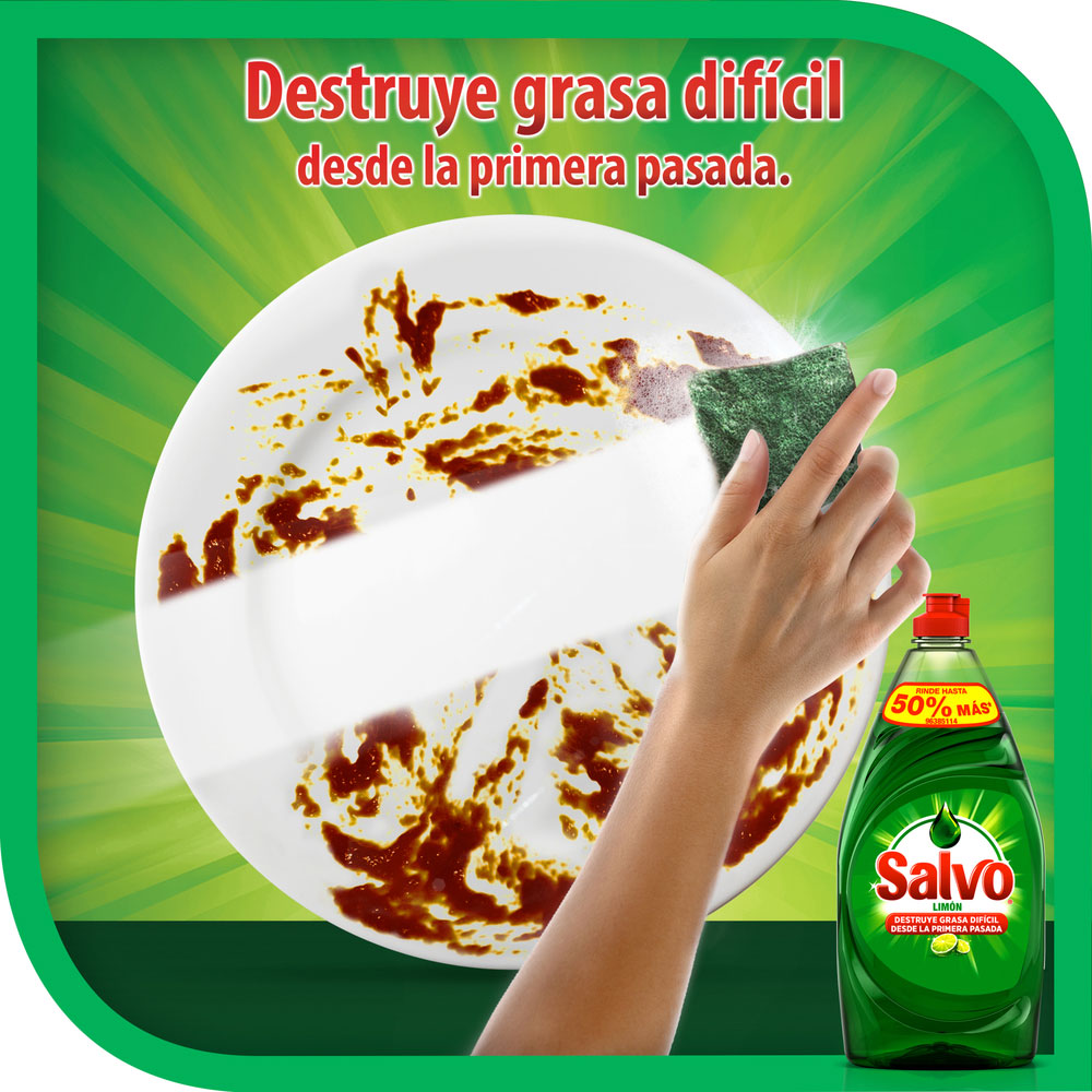 Lavatrastes Salvo Líquido Limon Botella 900 Mililitros