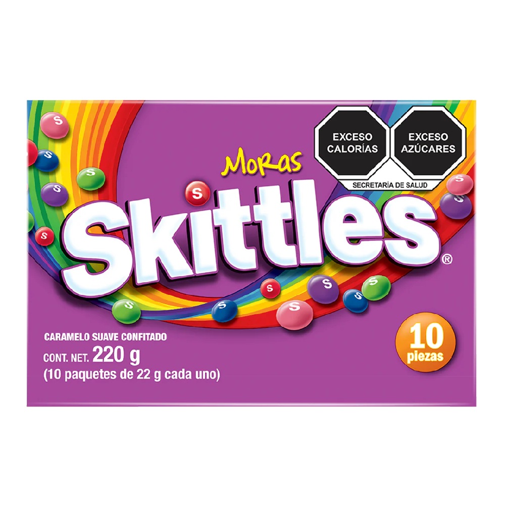 Skittles Caramelo Suave Moras 10 pz de 22 Gr