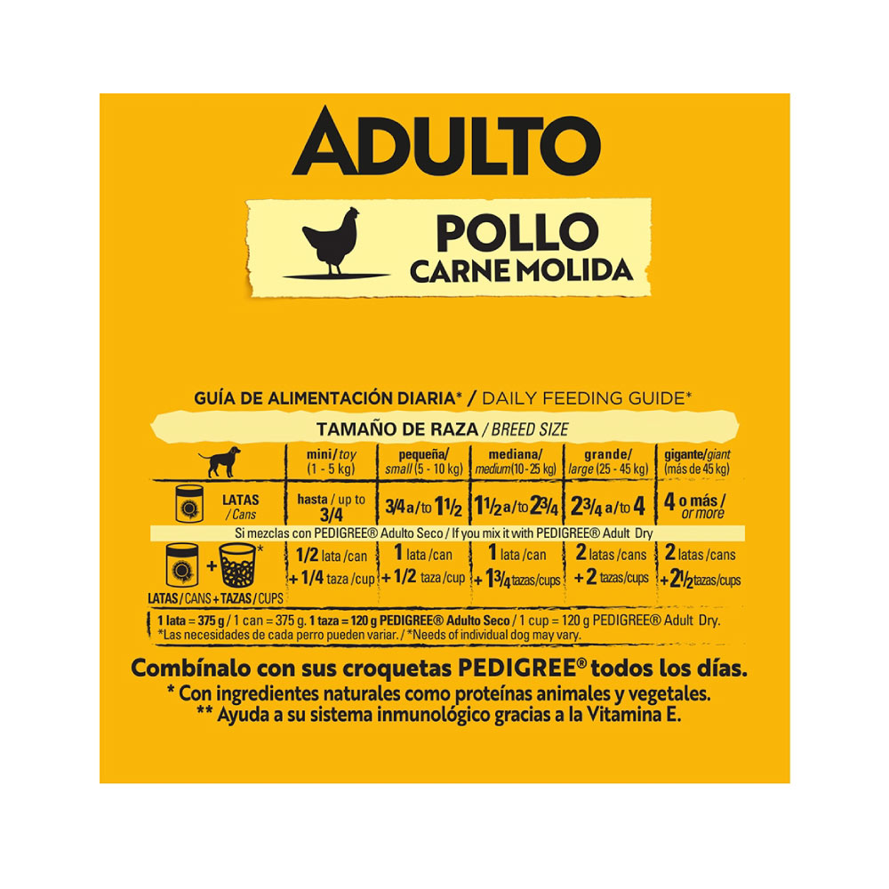 Alimento Húmedo Para Perro Pedigree Pollo Lata 625 Gramos