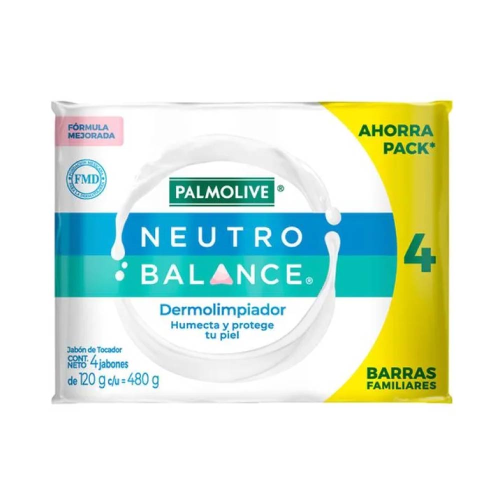 Jabón en Barra Palmolive Neutro Balance Dermolimpiador 4 pzas 120 g