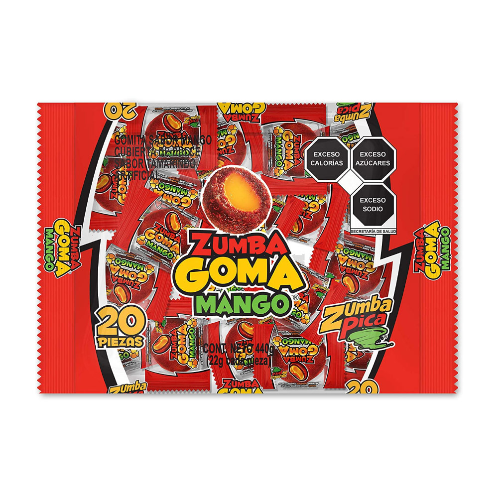 Bolsa Zumba Goma Mix Mango Con Tamarindo 20 Piezas