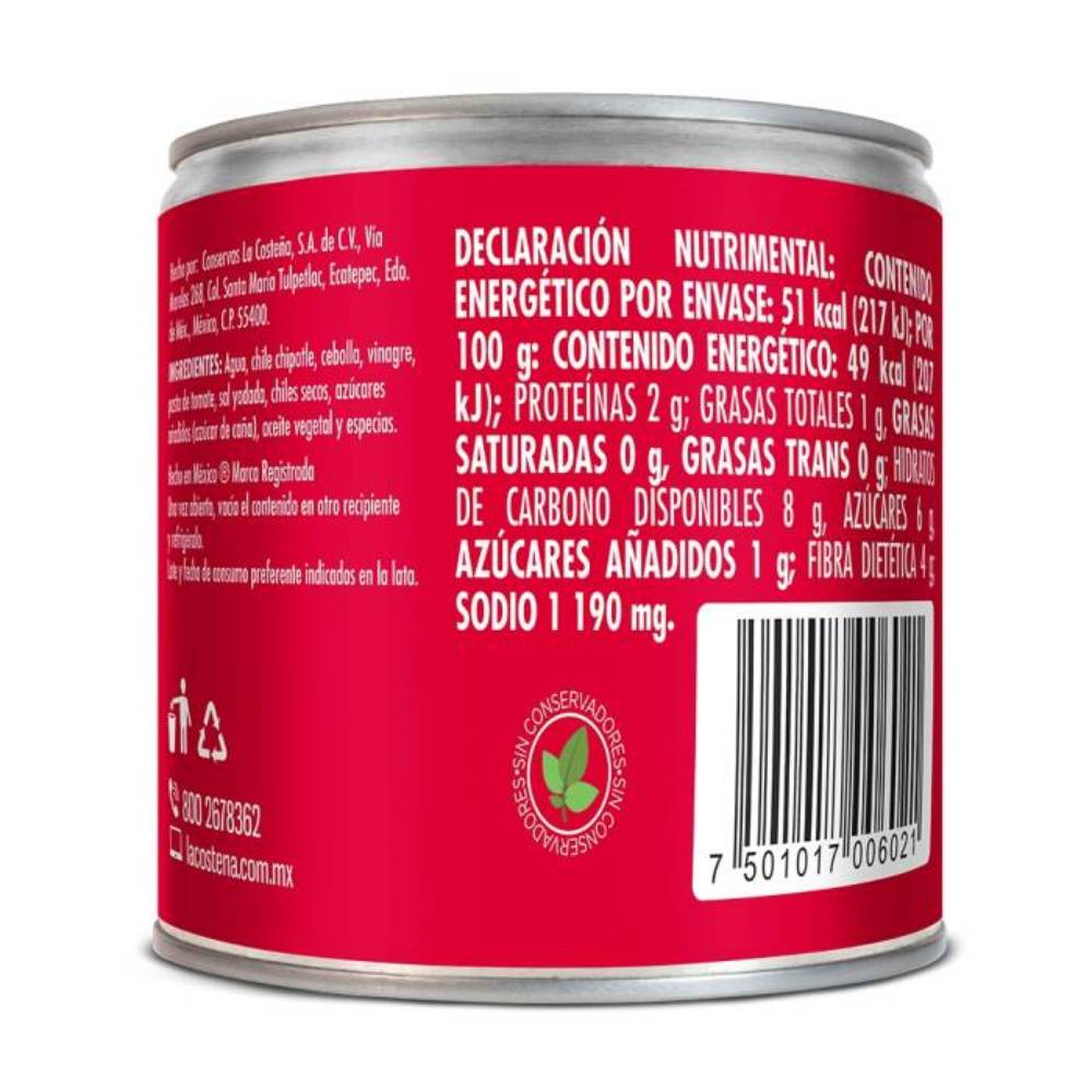 La Costeña Chile Chipotle 40/105 Gr *