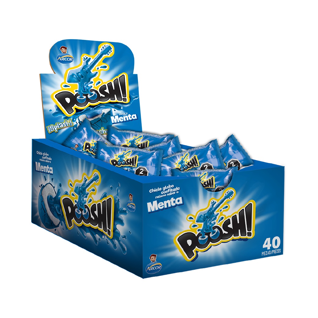 Poosh Chicle Relleno Menta 40 pz