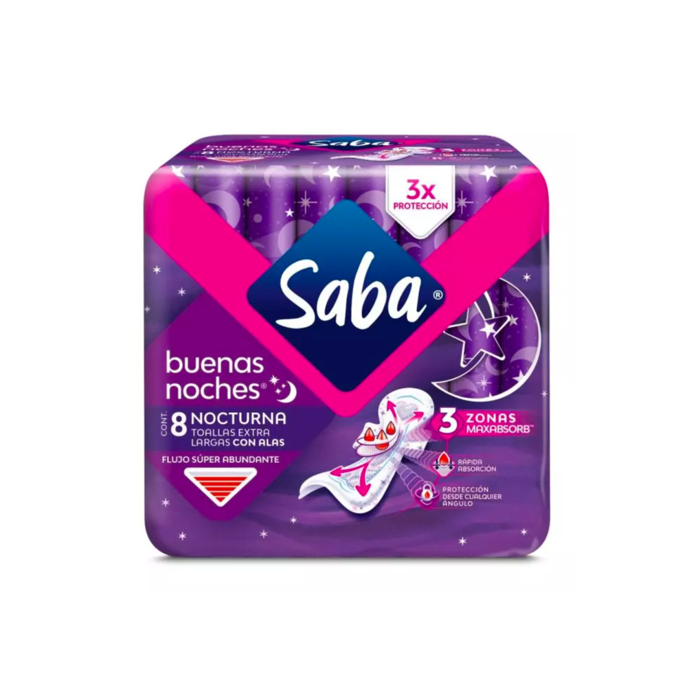 Toalla Femenina Saba Buenas Noches con Alas 8 pz