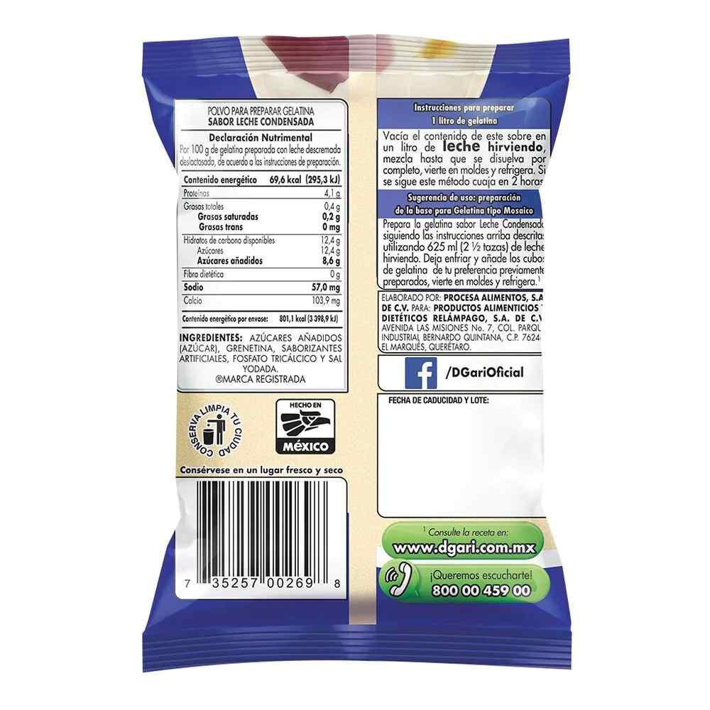Gelatina D'Gari Leche Condensada 120 g