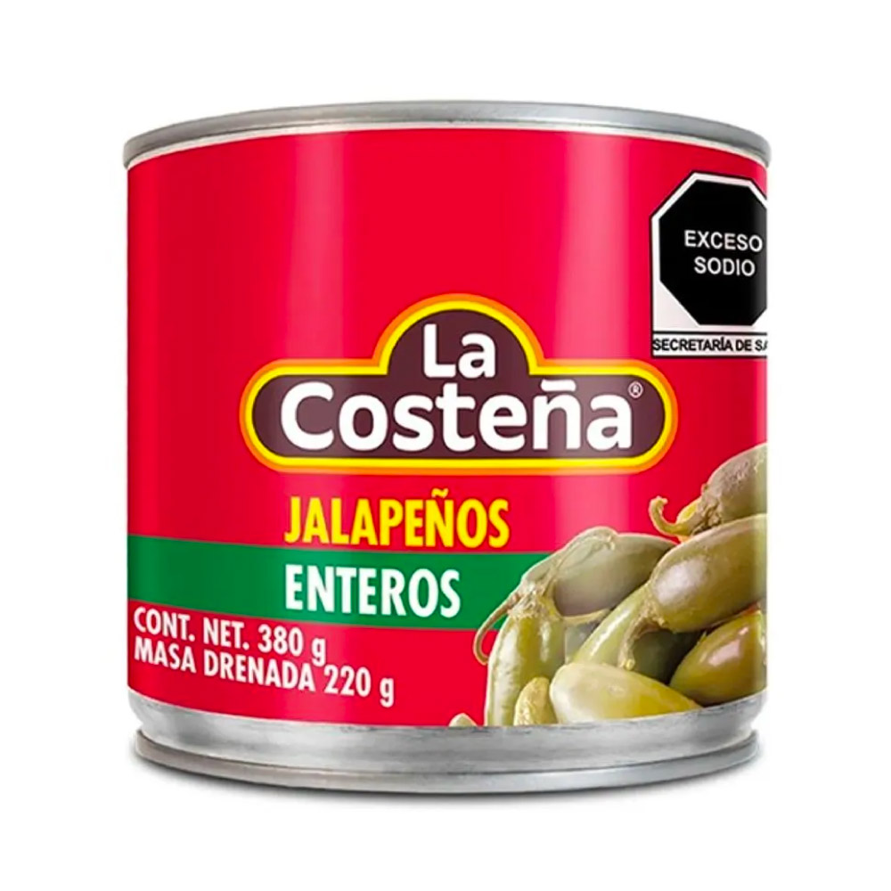 Chiles Jalapeños Enteros La Costeña 24 de 380 gr