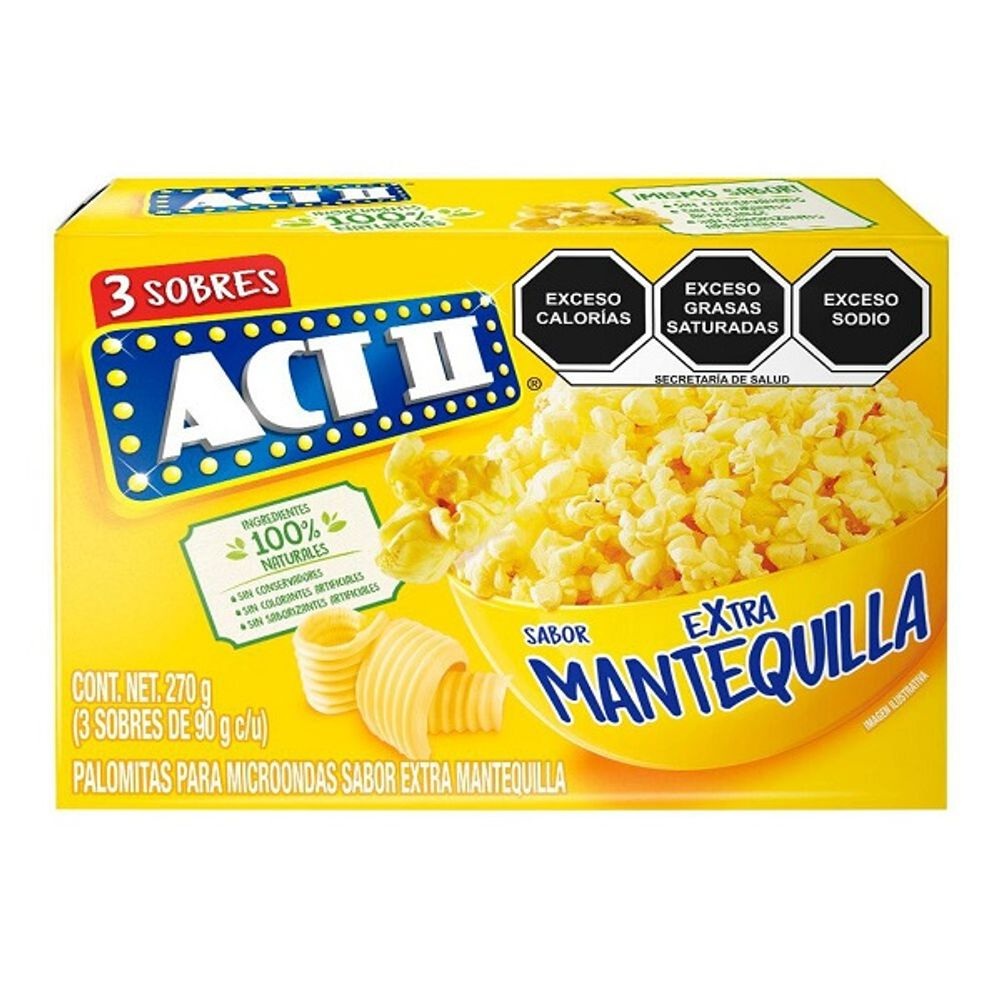 Palomitas Act II Extra Mantequilla 3 pack 90 g