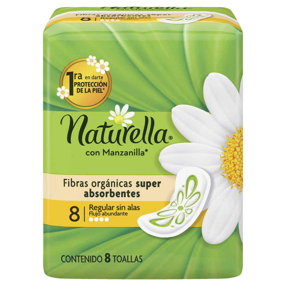 Naturella Toalla Fem Manzanilla S/Alas 12/8 Pzs