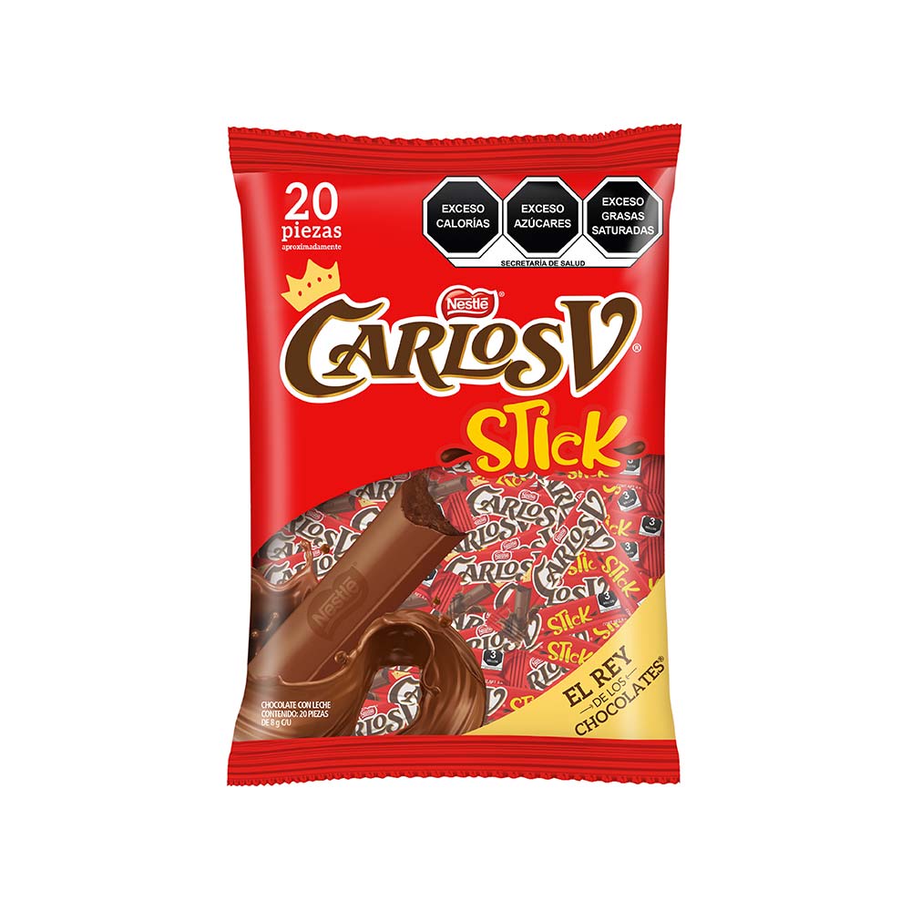 Chocolate Carlos V Stick 20 piezas de 8 gr