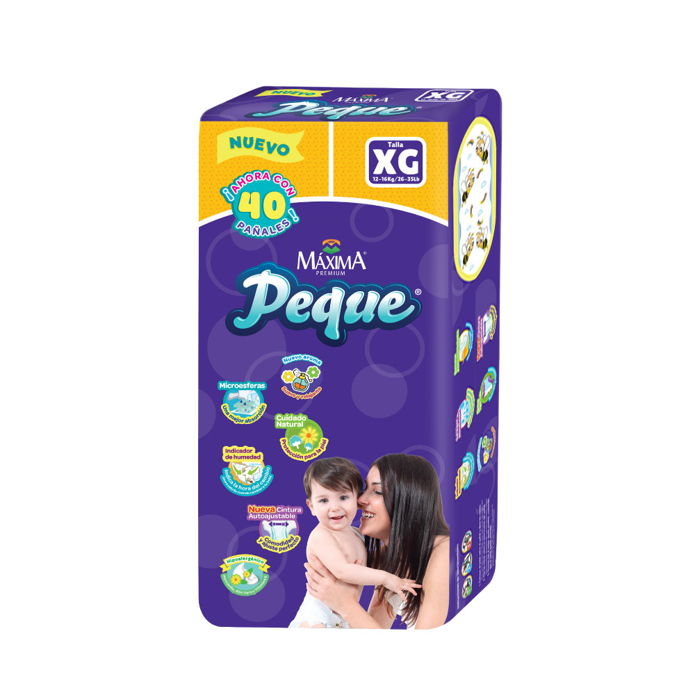 Pañal Peque Unisex Extra Grande Paquete con 40 Piezas