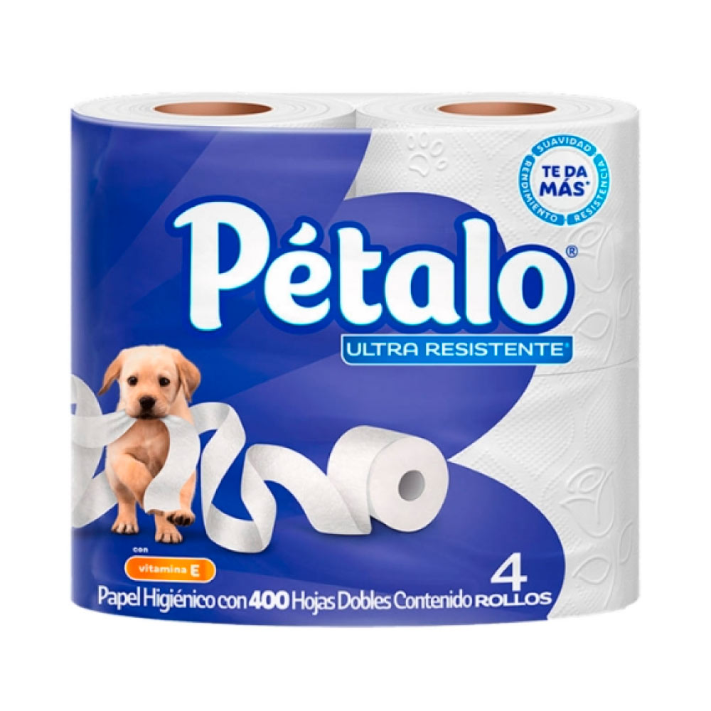Papel Higiénico Petalo 400 Hojas 4 Rollos