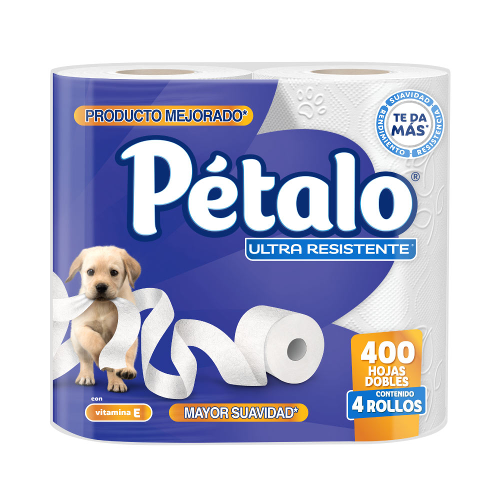 Papel Higiénico Petalo 400 Hojas 4 Rollos