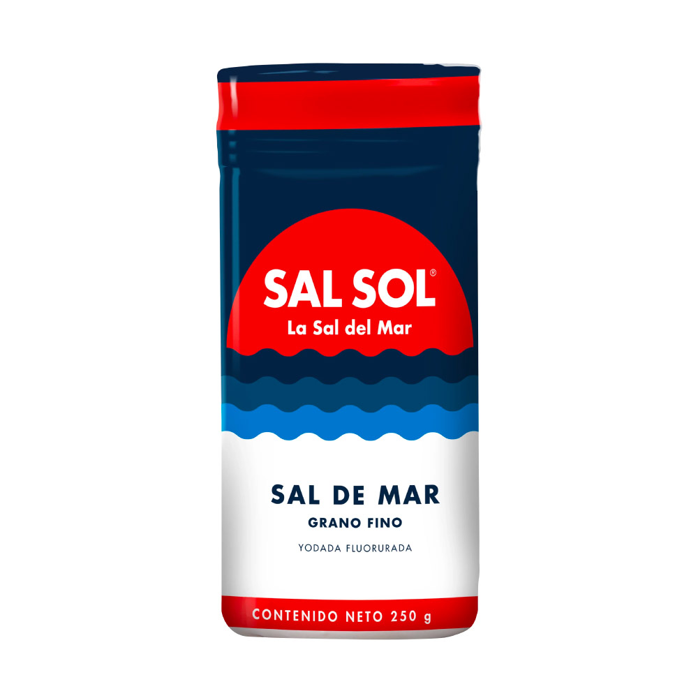 Sal Sol Refinada Bote Yodada Fluorurada 250 gr