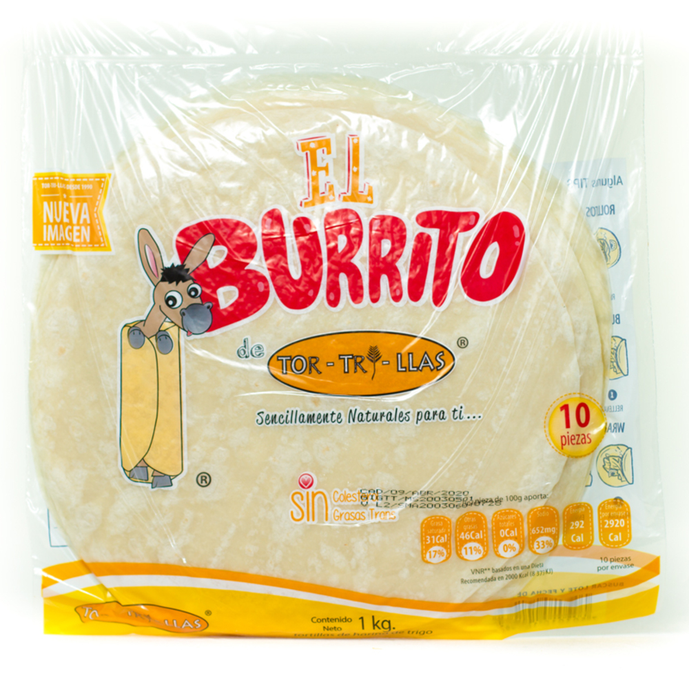 El Burrito Tortilla Burrera 10 Pz