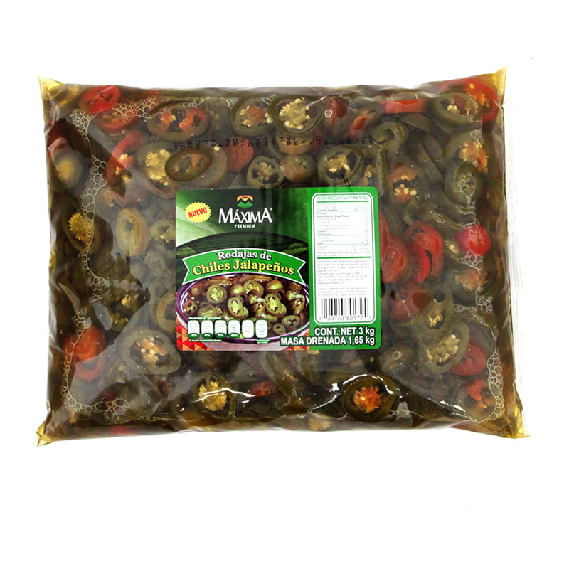 Chiles Jalapeños Nachos Máxima 3 kg