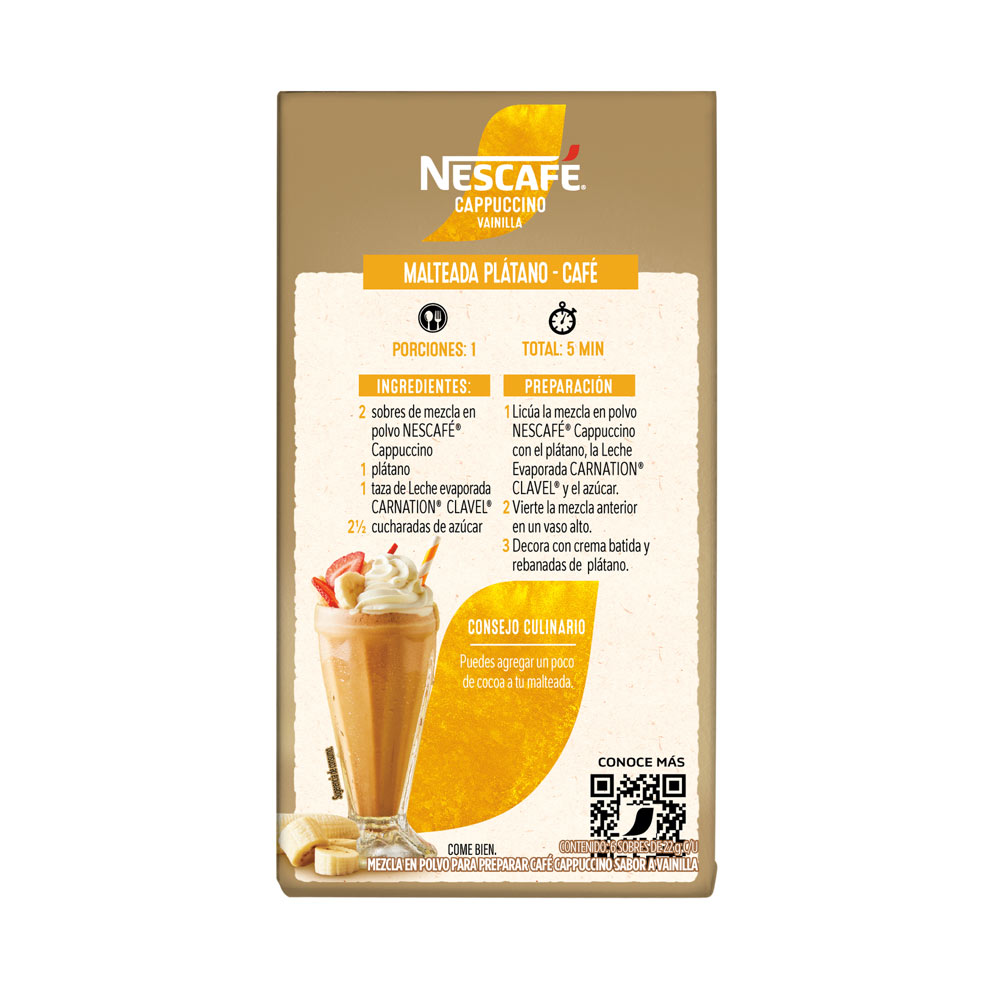 Café Soluble Nescafé Cappuccino Vainilla 132 g