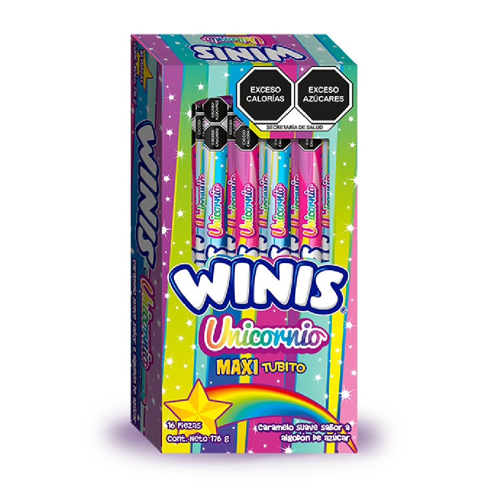 Winis Maxi Tubito Unicornio 16 piezas