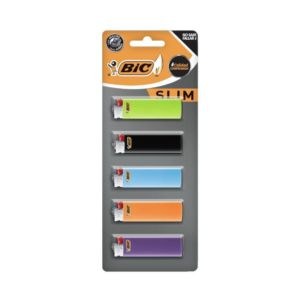 Bic Encendedor Slim Con 5 Pz