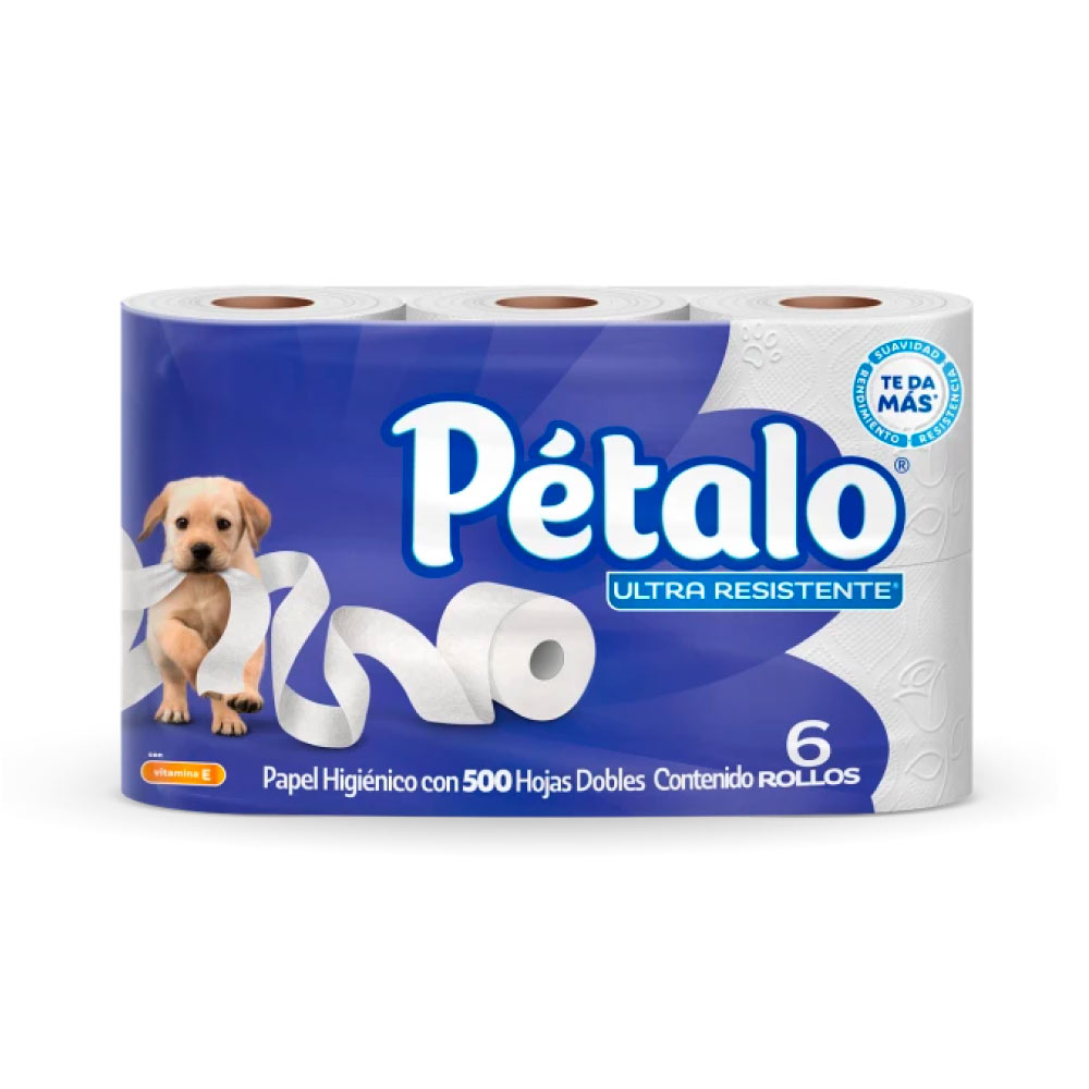 Papel Hig. Petalo Ultra Resist. 500 Hojas 6 pz