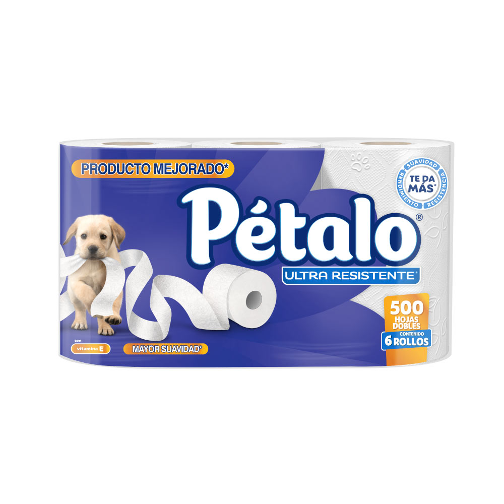 Papel Hig. Petalo Ultra Resist. 500 Hojas 6 pz