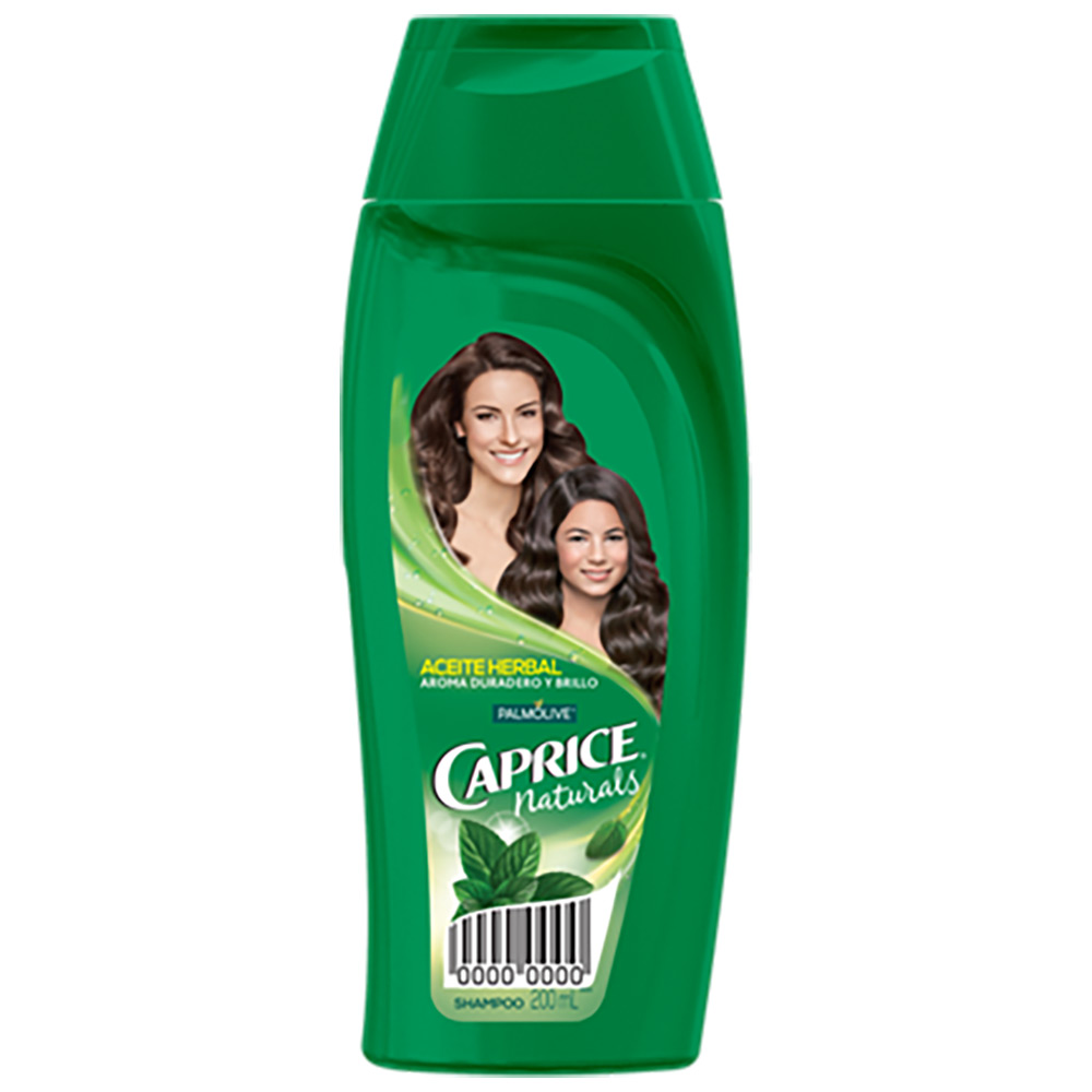 Shampoo Caprice Naturals Aceite Herbal Aroma Duradero y Brillo de 200 ml