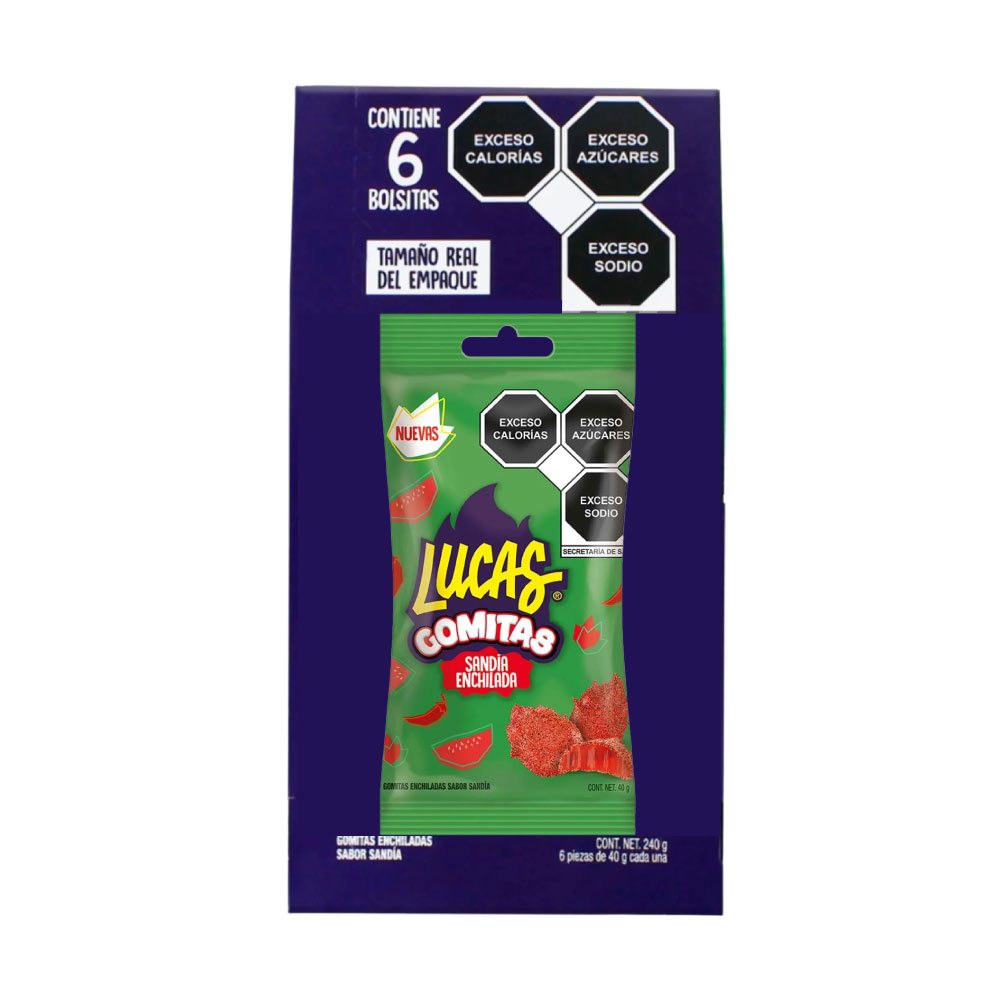 Lucas Gomitas Sandia Single 6pz de 40gr