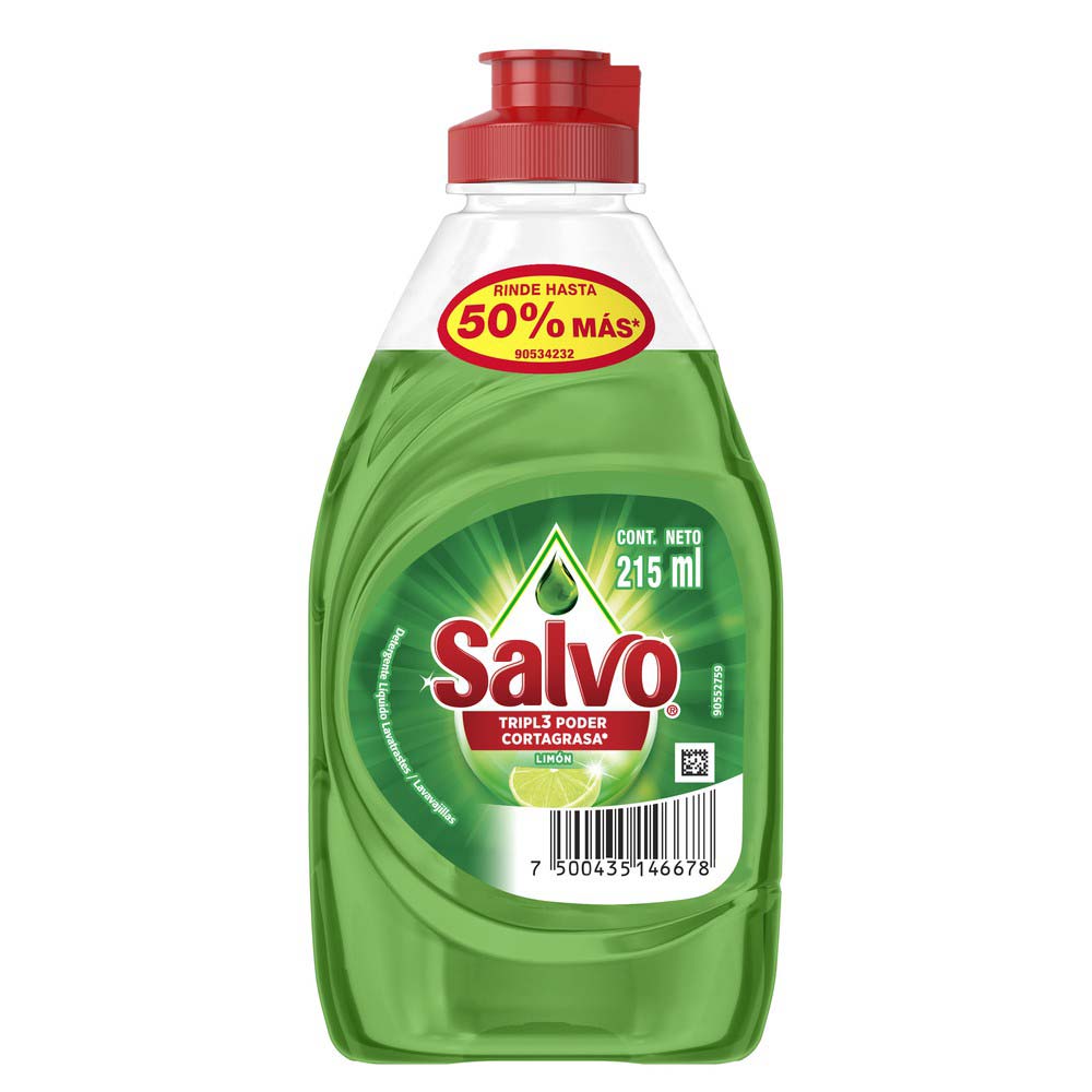 Lavatrastes Salvo Líquido Limón 215 ml