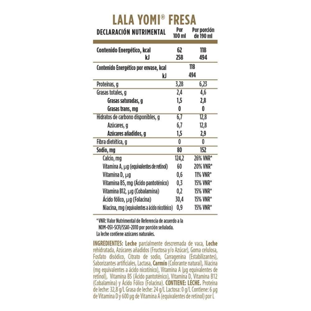 Yomi Lala Tetra Fresa 27 de 190 Ml