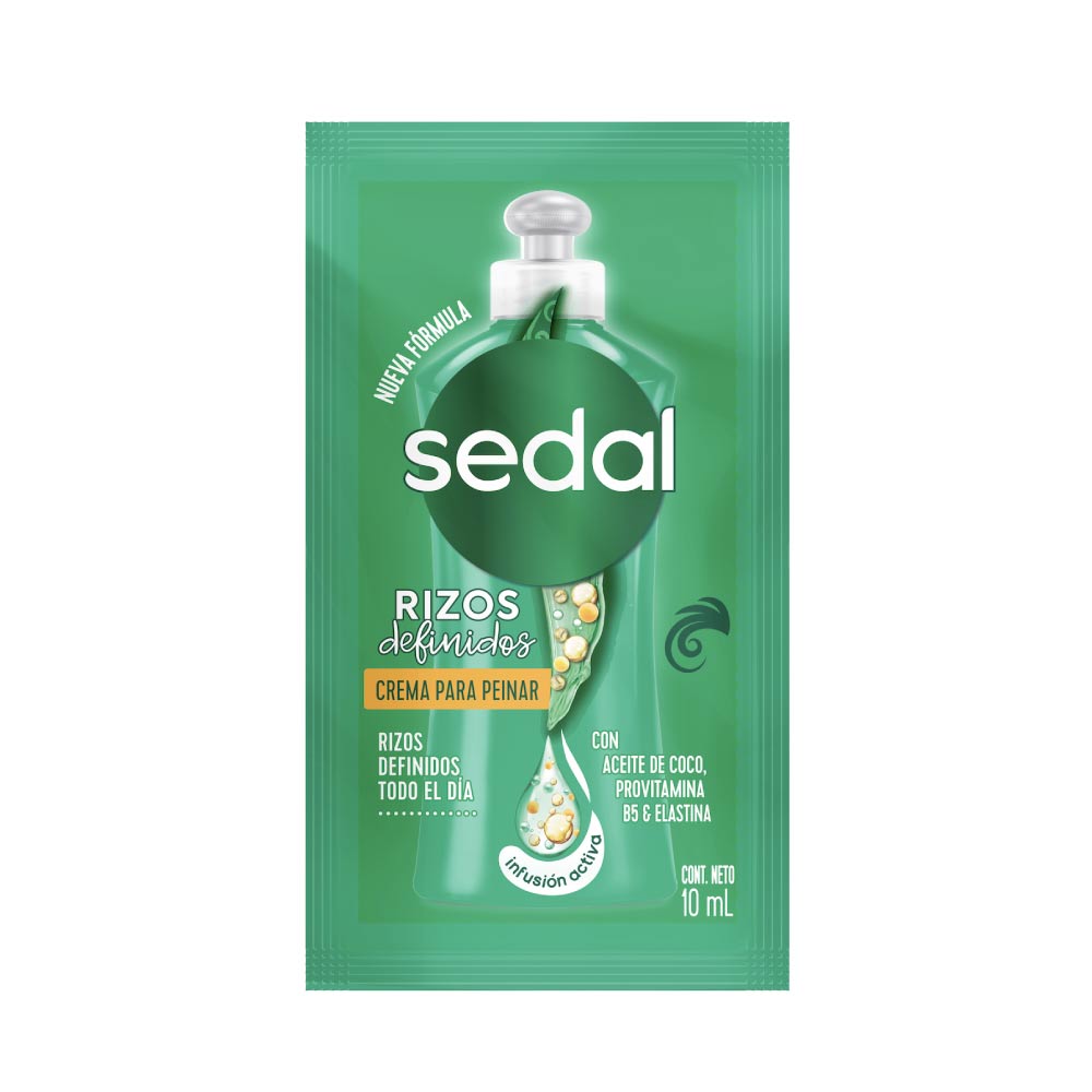 Crema Para Peinar Sedal Rizos Obedientes Tira Con 24 Sobres de 10 Ml