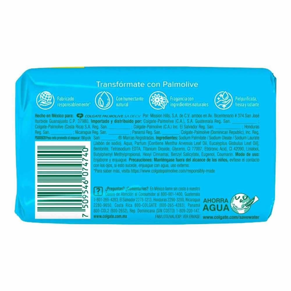 Palmolive Jabón Naturals Menta&Euca 4/150g