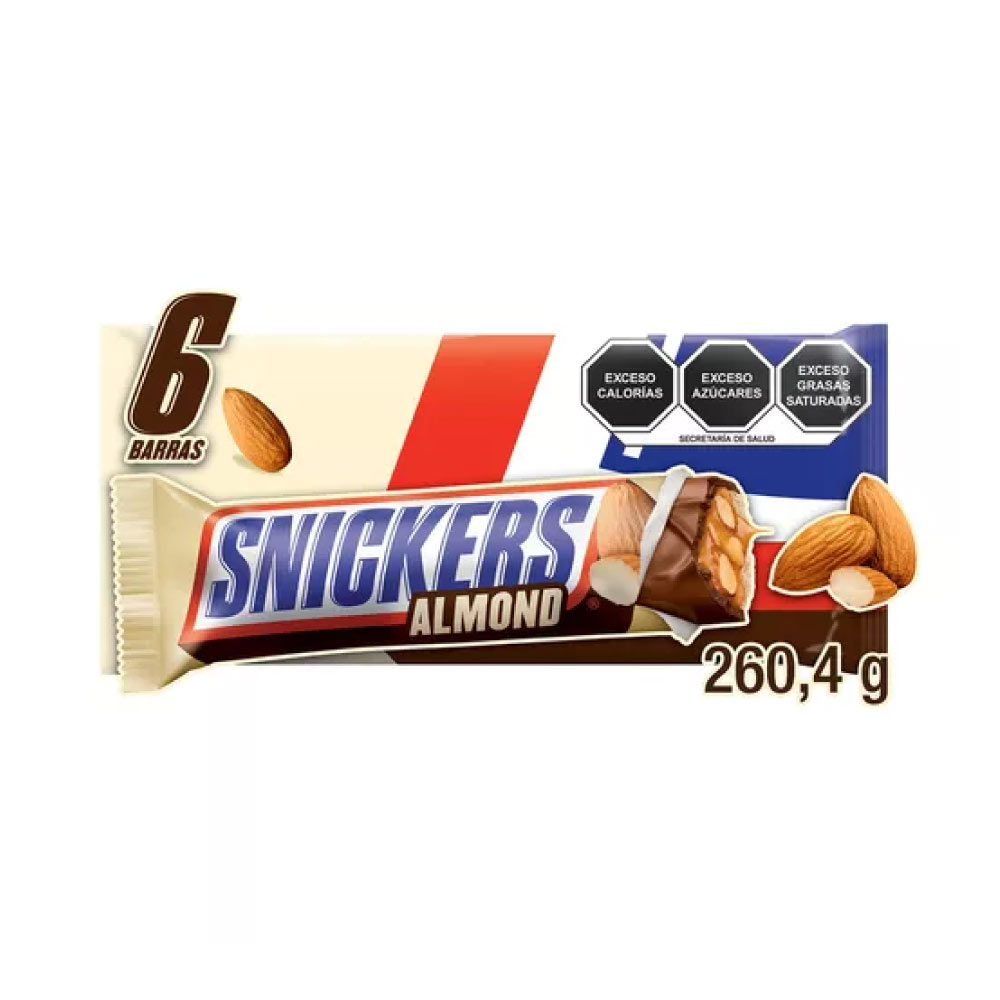 Snickers Chocolate Almond Con 6 Pz De 43.4 G