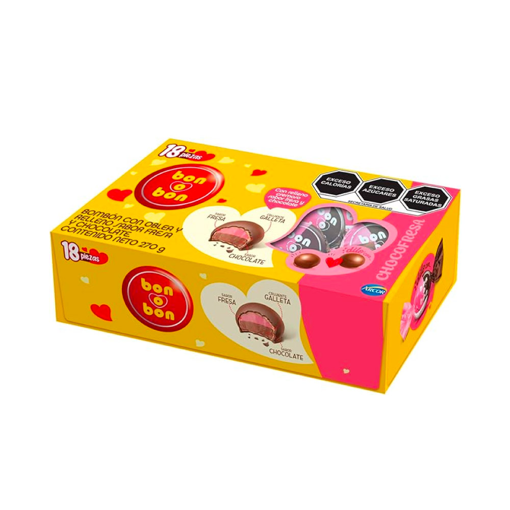 Bon O Bon Choco Fresa 18 piezas de 15 gr