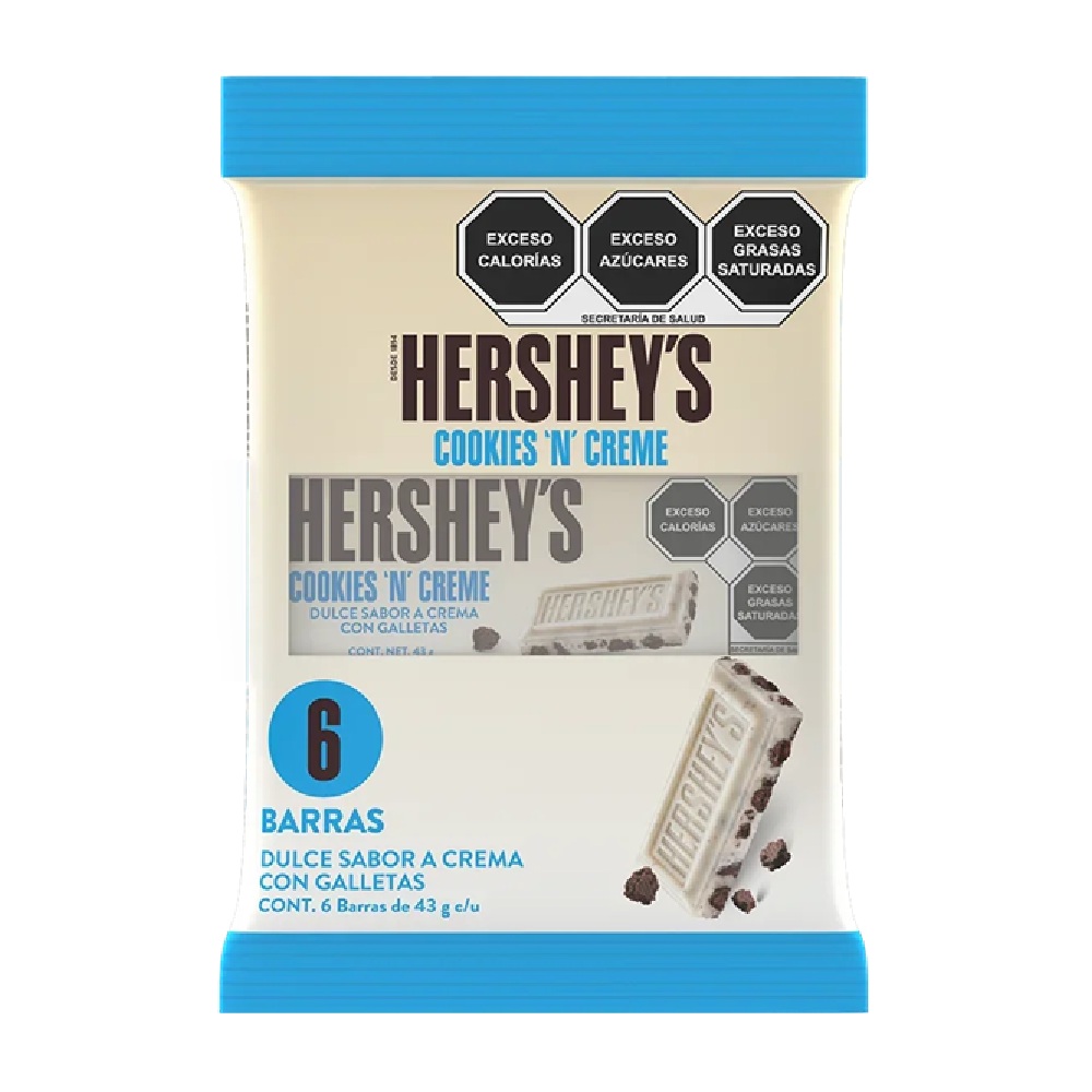 Hershey’s Chocolate Barra Cookies & Cream 6 pz de 27Gr
