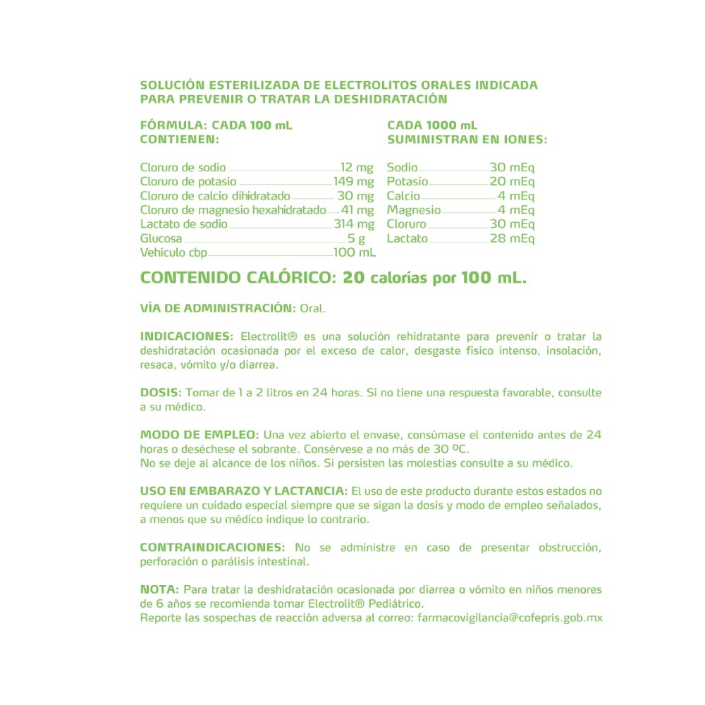 Electrolit Suero Rehidratante Coco 1000 ml 