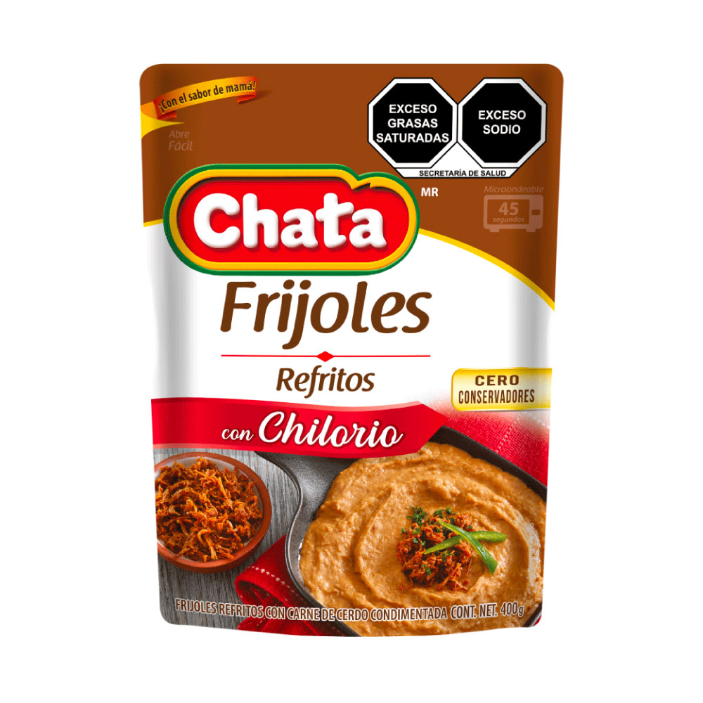 Frijoles Refritos Con Chilorio La Chata 430 gr