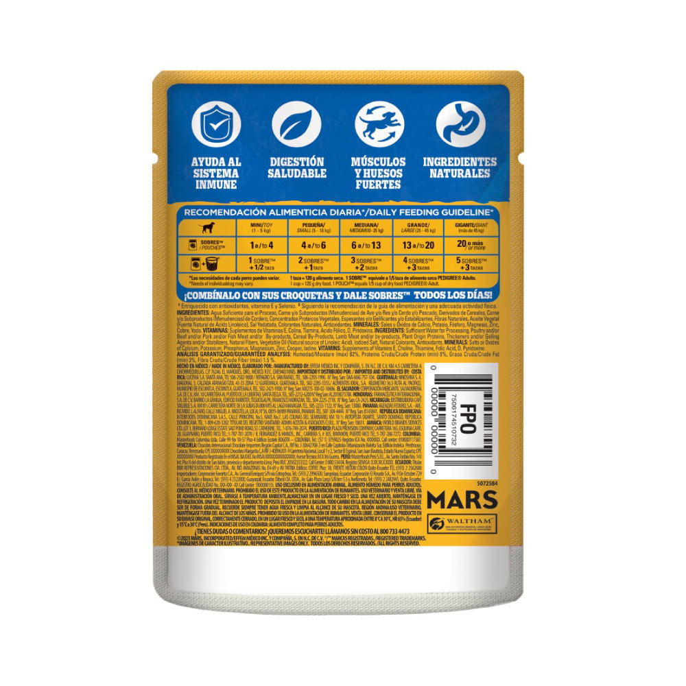 Pedigree Adulto Cordero Sobre de 100 gr