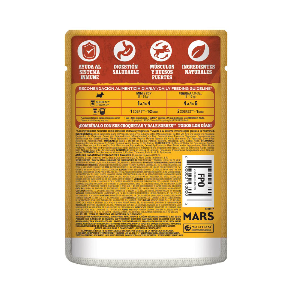 Pedigree Razas Peq Cordero Sobre de 100 gr