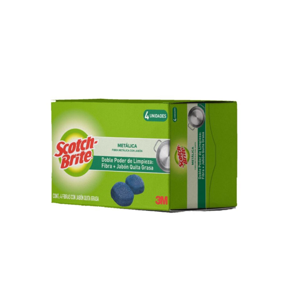Fibra Scotch Brite con Jabon 4 Pack