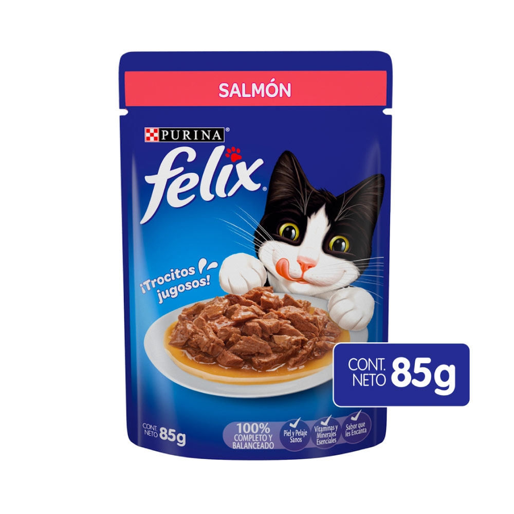 Alimento Húmedo para Gato Felix Salmón 85 g Sobre