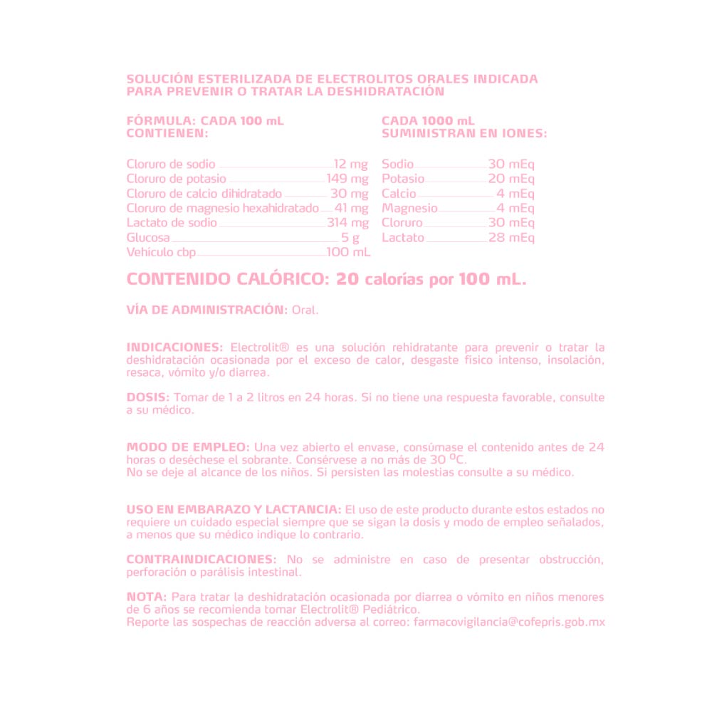 Electrolit Suero Rehidratante Fresa-Kiwi 1000 ml