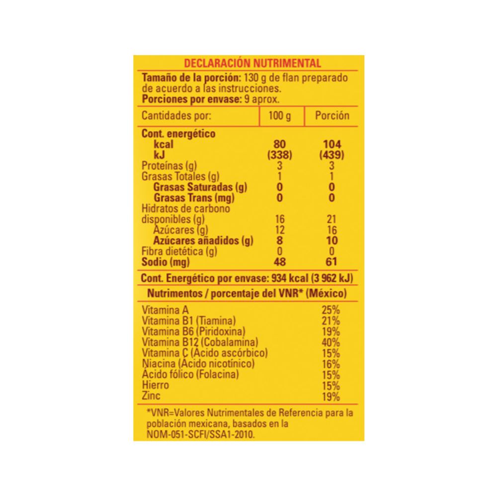 Flan Pronto Vainilla Con Caramelo 136 Gramos